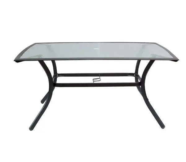 ASTOR Τραπέζι Dining Μεταλλικό Ανθρακί/Γυαλί (150x90x70cm)