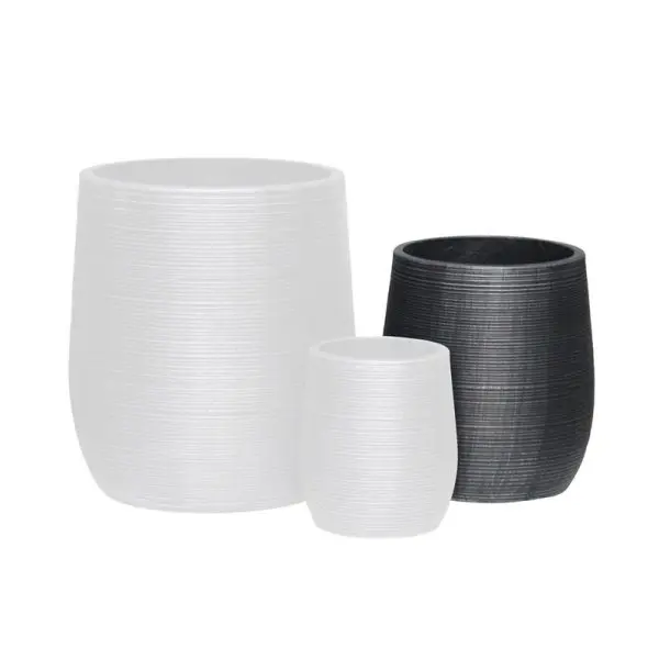 FLOWER POT-16 Φ33x37cm, Cement Απόχρωση Anthracite (Φ33x37cm)