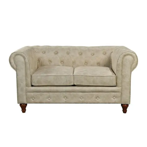 CHESTERFIELD York Kαναπές 2Θέσιος Σαλονιού - Καθιστικού, Ύφασμα Απόχρωση Μπεζ (150x82x77cm)