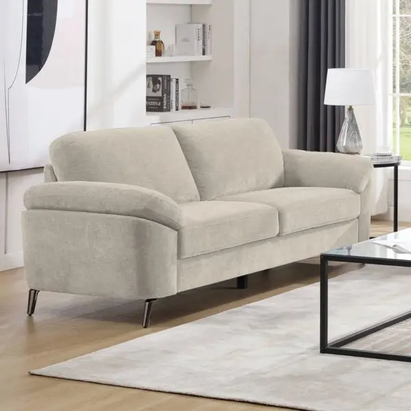 KATRINA Καναπές 3θ - Σαλονιού - Καθιστικού, Ύφασμα Μπεζ, K/D (212x87x89cm)
