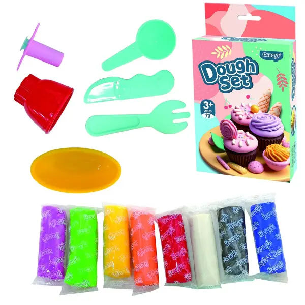 Ζυμαράκια 8 Χρώματα σε Κουτί με Εργαλεία cup Cake 160gr Net(8x20g),  22x13x5cm JustNote 703331
