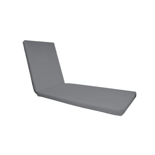 SUNLOUNGER Μαξιλάρι Ξαπλώστρας Ύφασμα Γκρι Water Repellent, Foam+Polyester Φερμουάρ-Velcro (196(78+118)x60x7cm)