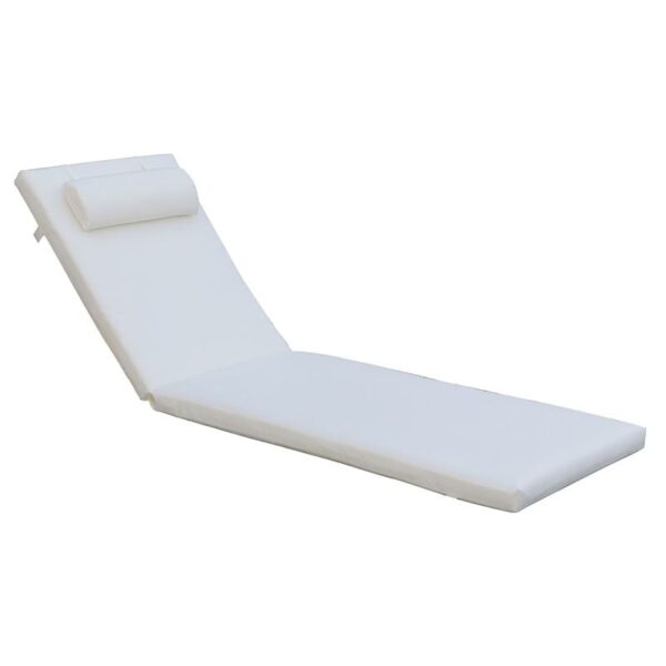 SUNLOUNGER Μαξιλάρι Ξαπλώστρας με Προσκέφαλο, Ύφασμα Water Repellent Εκρού, Φερμουάρ (196(78+118)x60x7cm)