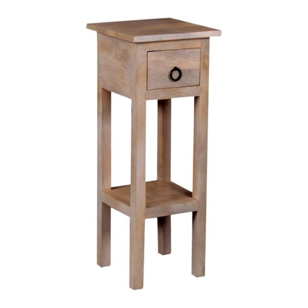CLASSIC Stand - Τραπεζάκι Βοηθητικό Η.65cm, 1 Συρτάρι, Ξύλο Ακακία Φυσικό (25x25 H.65cm)