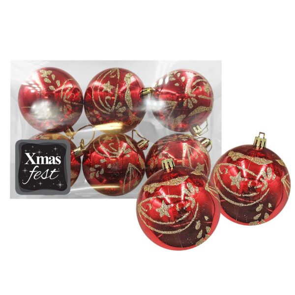 Μπάλες Ντεκόρ 6τεμ φ8 ø8cm Xmasfest 1133170