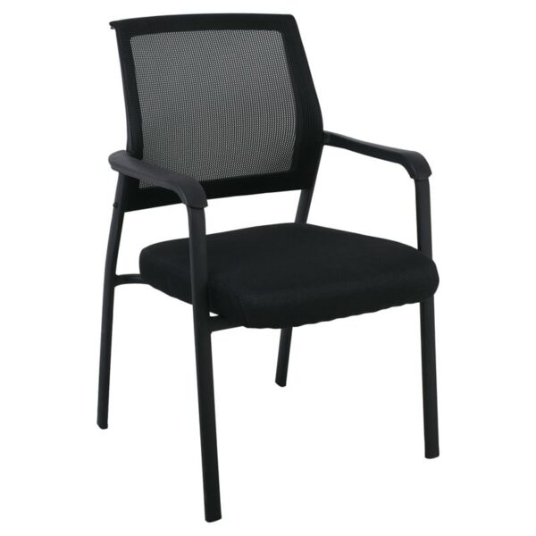 ASCO Πολυθρόνα Γραφείου Επισκέπτη Μέταλλο Βαφή Μαύρο, Mesh - Ύφασμα Μαύρο (61x64x92cm)