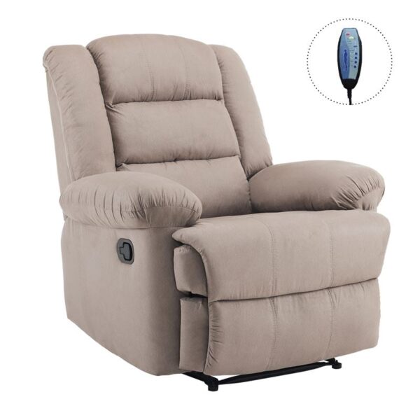 JULIA Massage Πολυθρόνα Relax Σαλονιού - Καθιστικού, Ύφασμα Cappuccino (93x90x100cm)