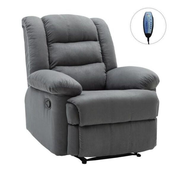 JULIA Massage Πολυθρόνα Relax Σαλονιού - Καθιστικού, Ύφασμα Γκρι (93x90x100cm)