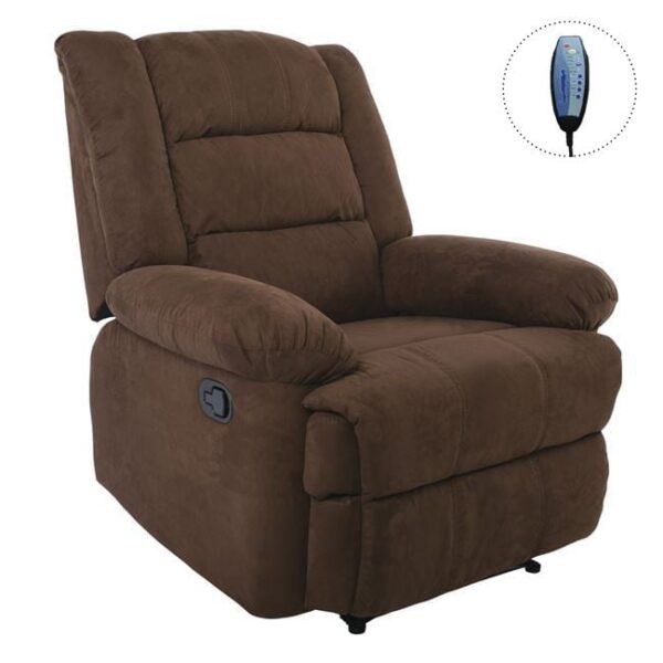 JULIA Massage Πολυθρόνα Relax Σαλονιού - Καθιστικού, Ύφασμα Καφέ (93x90x100cm)