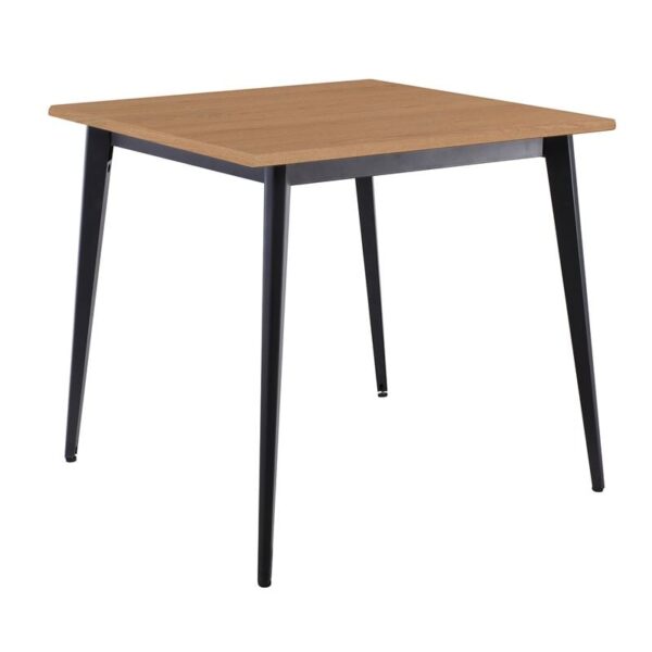 VIDAL Τραπέζι Μέταλλο Βαφή Μαύρο, Επιφάνεια 80x80cm/16mm Contract Sliq Beech (81x81x73cm)