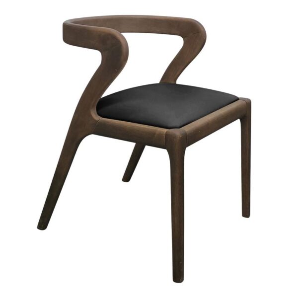 AVERY Καρέκλα Τραπεζαρίας, Απόχρωση Καρυδί, Pu Μαύρο (50x55x72cm)