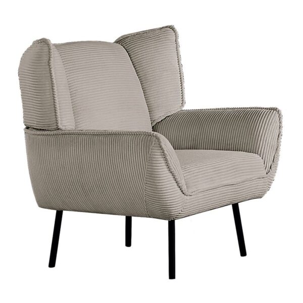 EMERALD Πολυθρόνα Σαλονιού - Καθιστικού, Ύφασμα Κοτλέ Μπεζ (83x83x92cm)