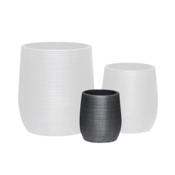 FLOWER POT-16 Φ23x26cm, Cement Απόχρωση Anthracite (Φ23x26cm)