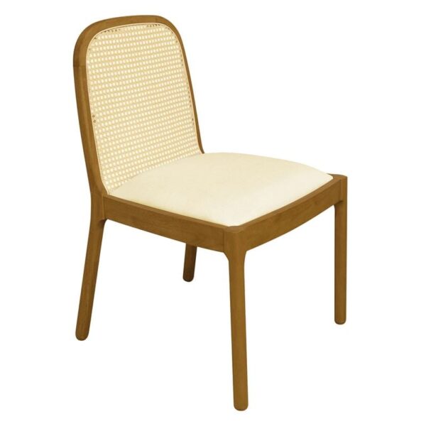 HENLEY Καρέκλα Τραπεζαρίας, Απόχρωση Φυσικό, Pu Εκρού (53x56x84cm)