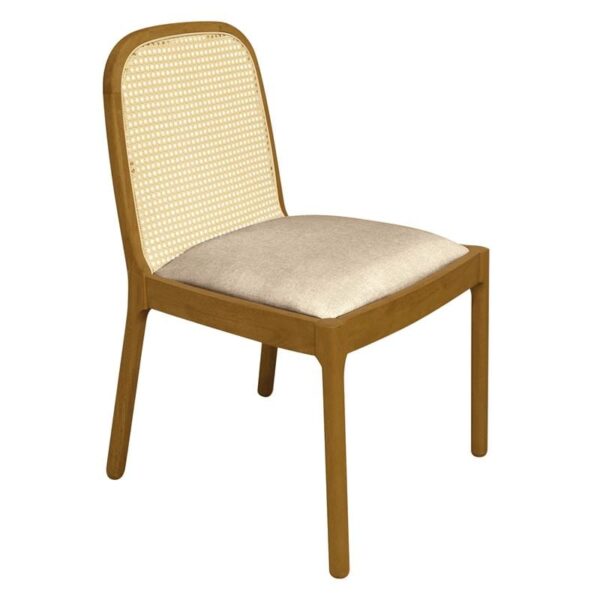 HENLEY Καρέκλα Τραπεζαρίας, Απόχρωση Φυσικό, Ύφασμα Sand Beige (53x56x84cm)