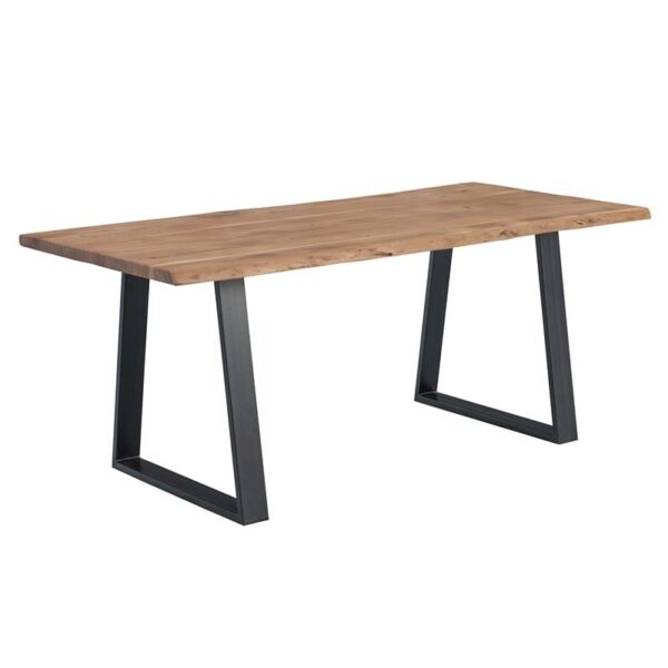 LIZARD-W Τραπέζι Κουζίνας - Τραπεζαρίας, Μέταλλο Βαφή Μαύρο, Ξύλο Ακακία Φυσικό (140x80x78cm)