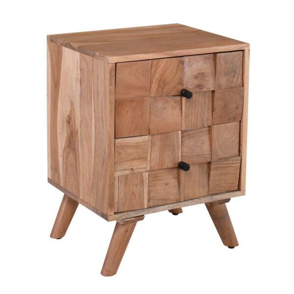 TEKA-W Κομοδίνο Ξύλο Ακακία Φυσικό (40x35x55cm)