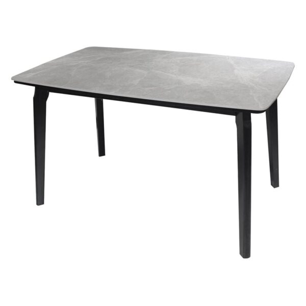 DALIN Τραπέζι Τραπεζαρίας- Κουζίνας, Ξύλο Μαύρο-Επιφάνεια Sintered Stone Grey Marble (130x80x74cm)