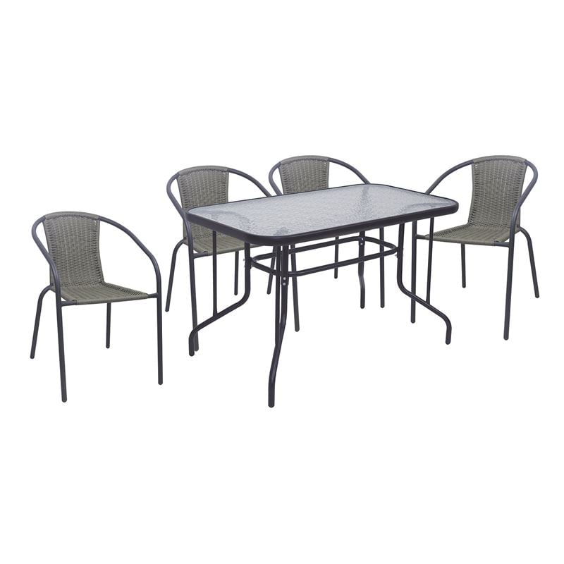 baleno-w-set-trapezaria-kipou-trapezi-4-polythrones-metallo-anthraki-wicker-mixed-grey-enlarge