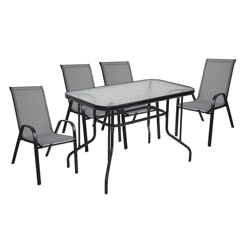 rio-set-trapezaria-kipou-metallo-vafi-mavro-textilene-gkri-trapezi-4-polythrones-enlarge