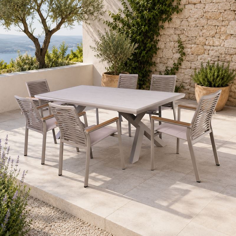 sierra-set-trapezaria-trapezi-6-polythrones-alouminio-bez-epifaneia-psp-apochrosi-greige-enlarge